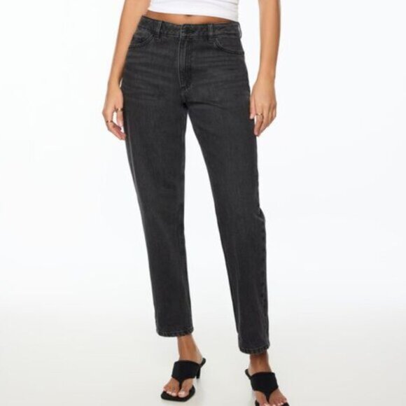 Dynamite Claudia Mom Ultra High Rise Black Denim Ankle Jeans - Picture 1 of 14